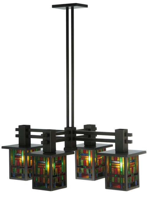 Meyda Tiffany 121739 Four Light Oblong Chandelier, Timeless Bronze