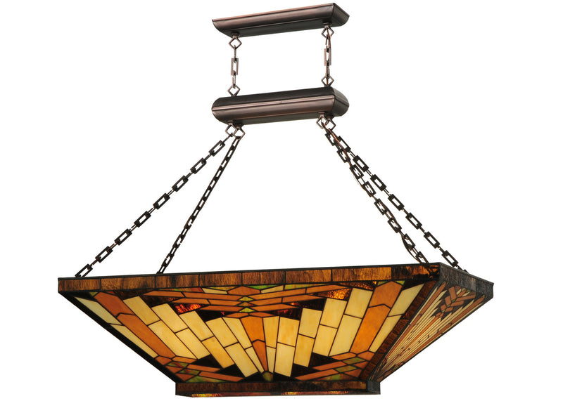 Meyda Tiffany 123691 Nine Light Inverted Pendant, Mahogany Bronze