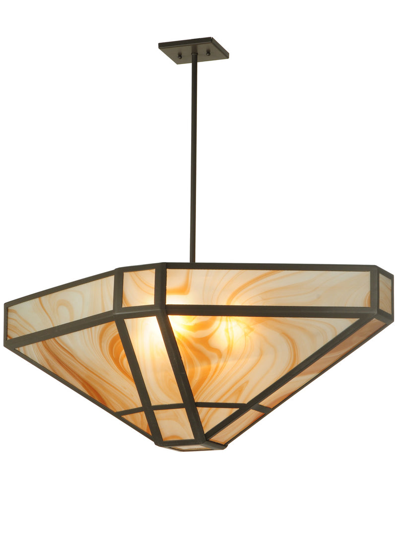 Meyda Tiffany 123896 Four Light Inverted Pendant, Timeless Bronze
