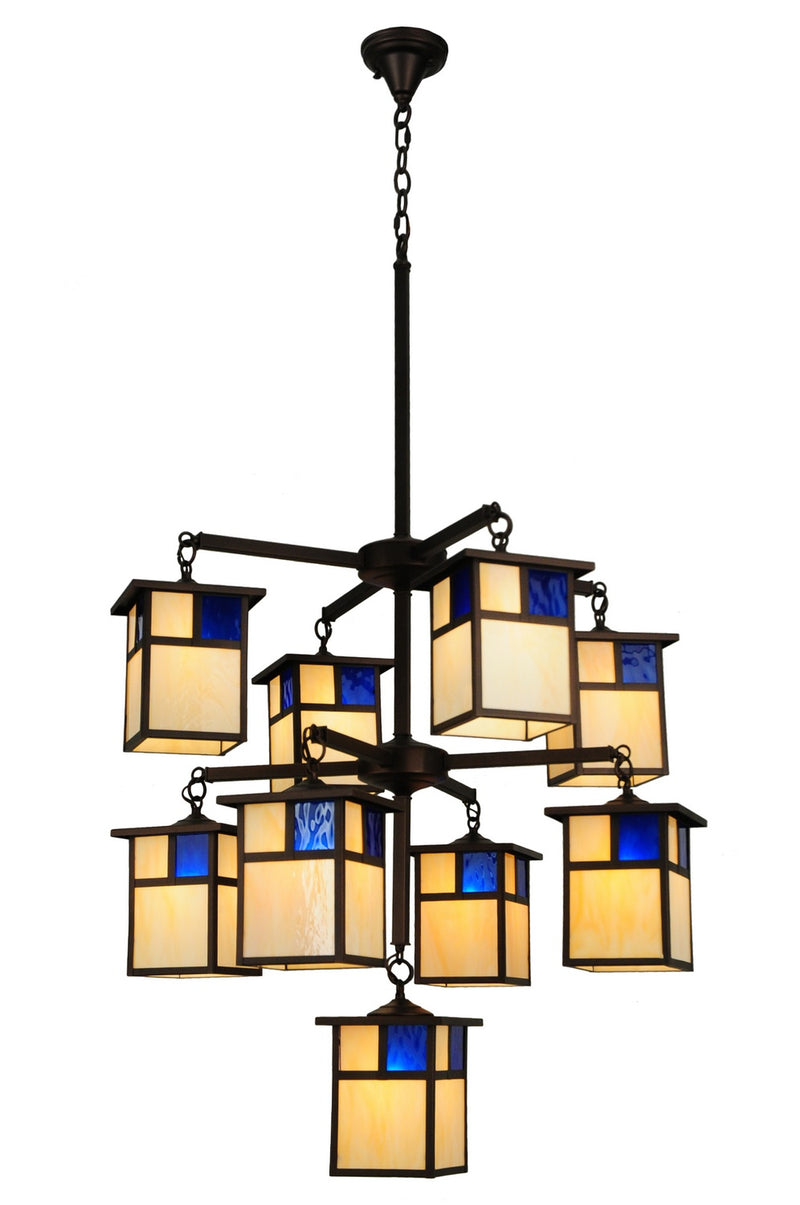 Meyda Tiffany 123938 Nine Light Chandelier, Mahogany Bronze