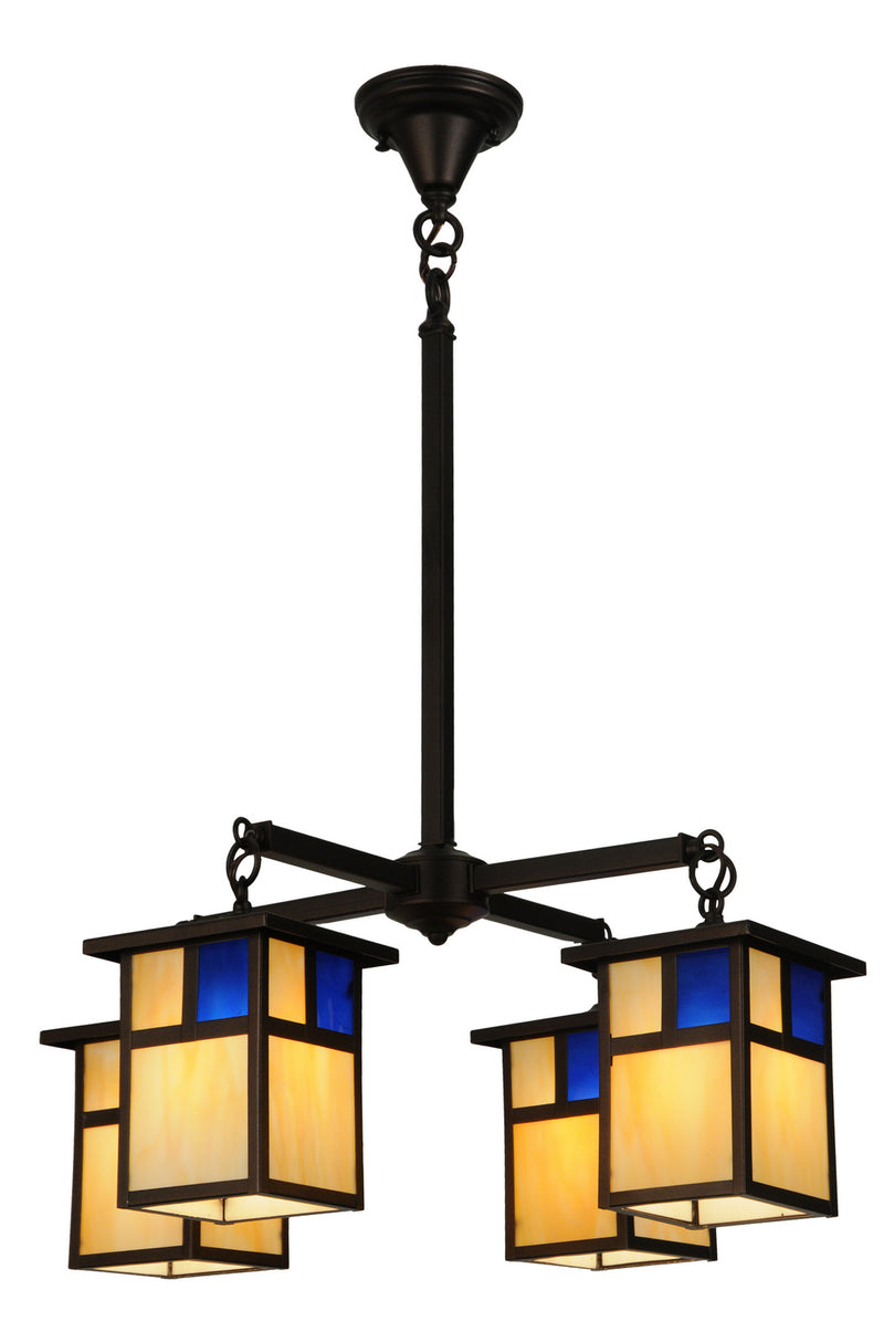 Meyda Tiffany 123949 Four Light Chandelier, Mahogany Bronze