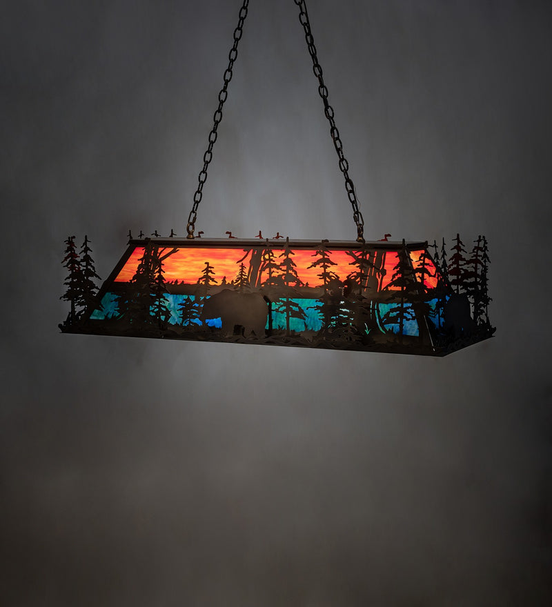 Meyda Tiffany 124021 Nine Light Oblong Pendant, Antique Copper