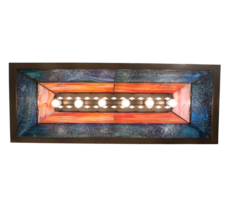 Meyda Tiffany 124021 Nine Light Oblong Pendant, Antique Copper