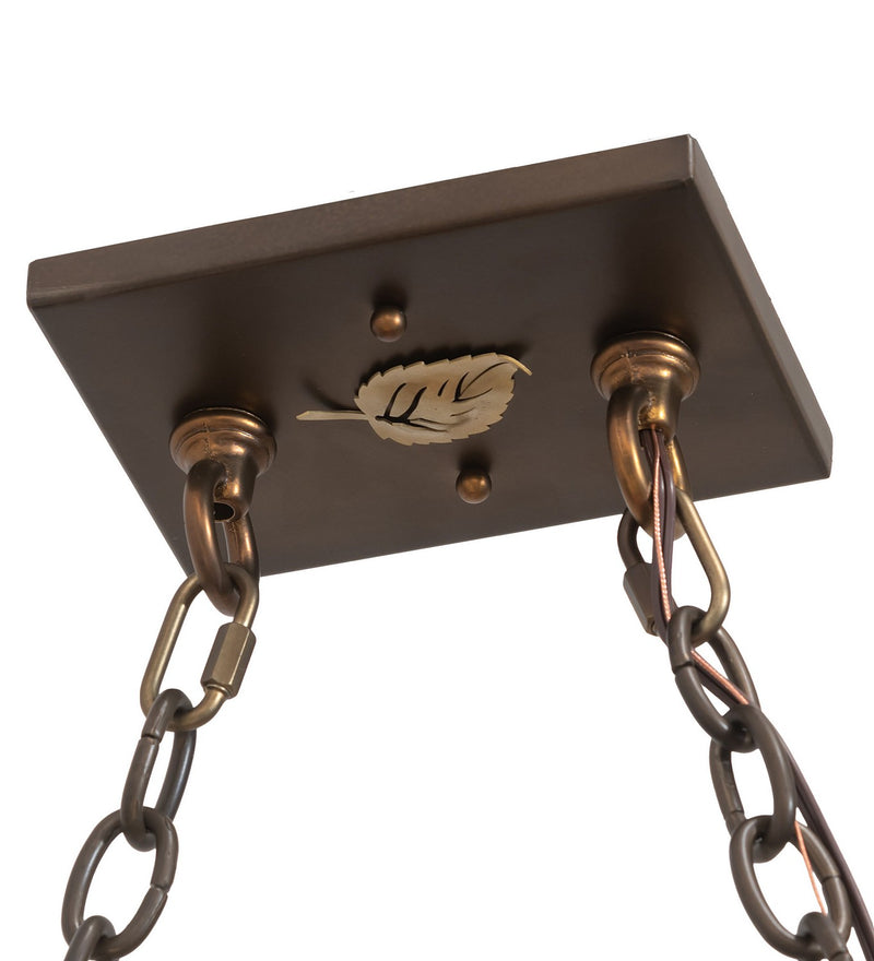 Meyda Tiffany 124021 Nine Light Oblong Pendant, Antique Copper