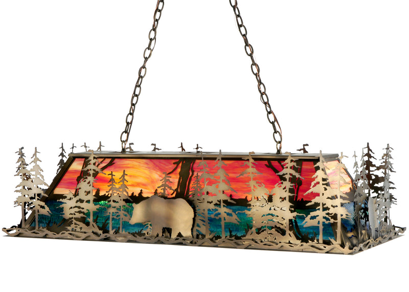 Meyda Tiffany 124021 Nine Light Oblong Pendant, Antique Copper