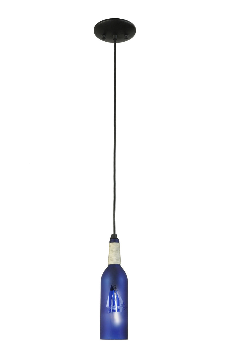Meyda Tiffany 124035 One Light Mini Pendant, Black Metal