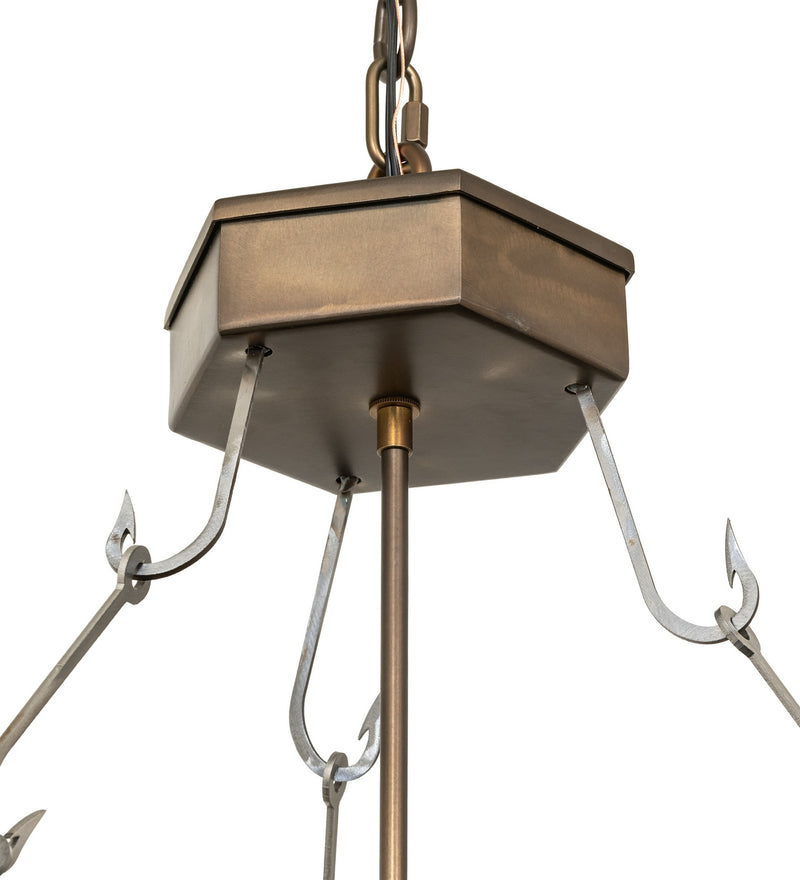 Meyda Tiffany 124101 Four Light Inverted Pendant, Antique Copper