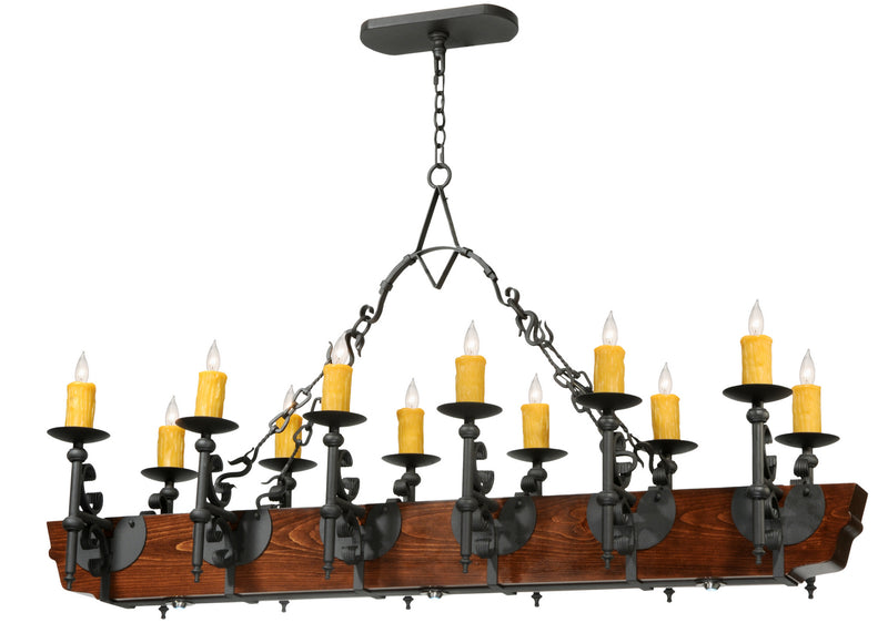 Meyda Tiffany 124272 15 Light Chandelier, Wrought Iron