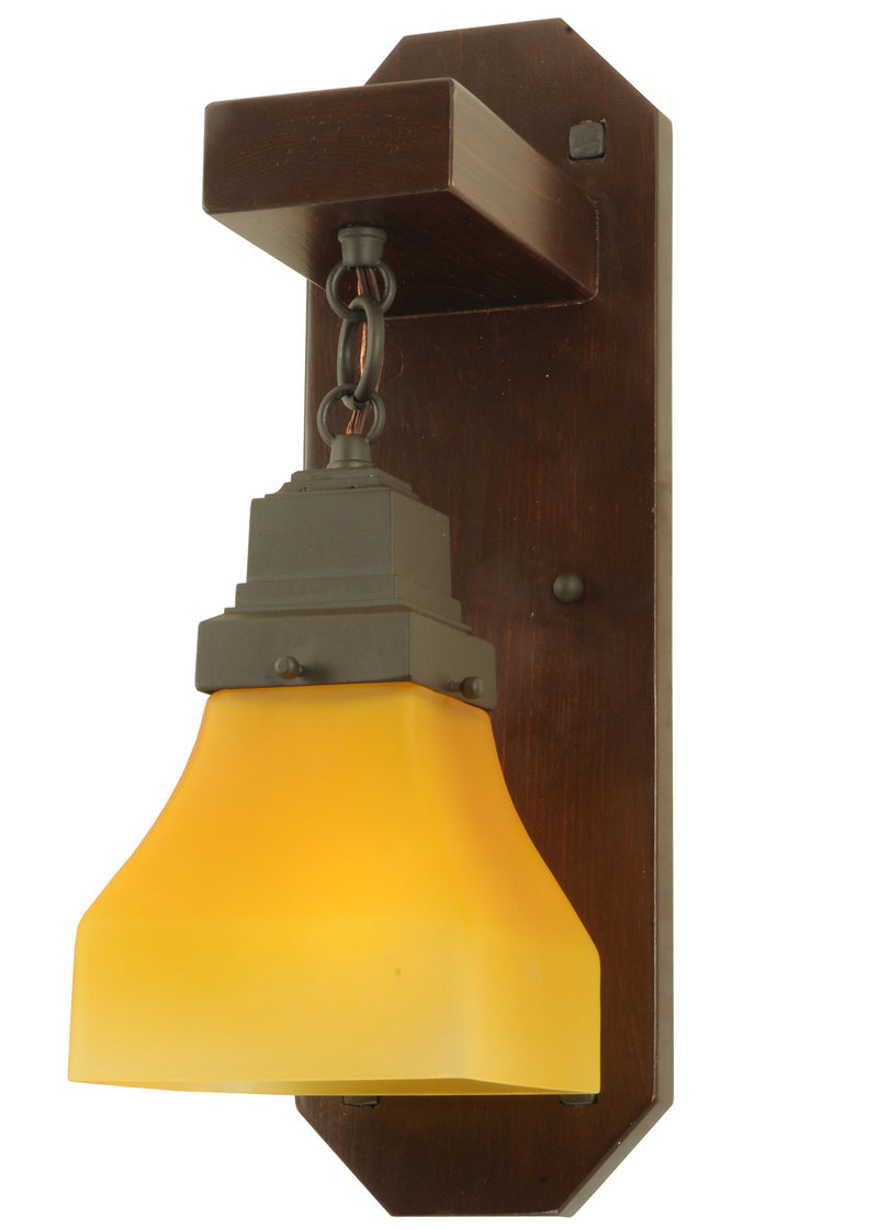 Meyda Tiffany 124482 One Light Wall Sconce, Chestnut Stain
