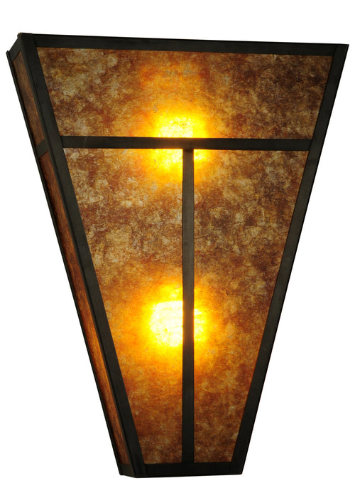 Meyda Tiffany 124631 Two Light Wall Sconce, Craftsman Brown