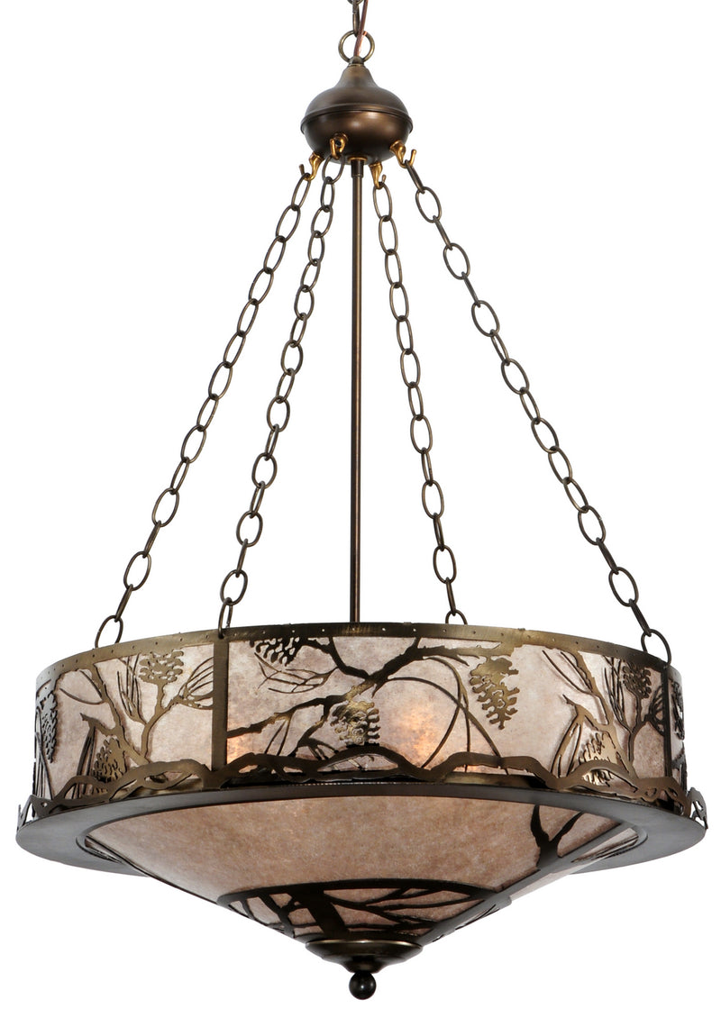 Meyda Tiffany 124801 Four Light Inverted Pendant, Antique Copper