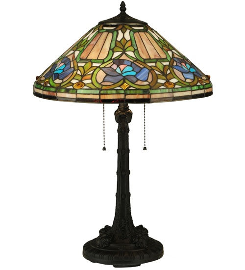Meyda Tiffany 124816 Two Light Table Lamp, Mahogany Bronze