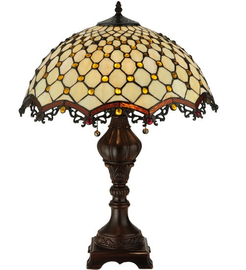 Meyda Tiffany 124834 Two Light Table Lamp, Nickel