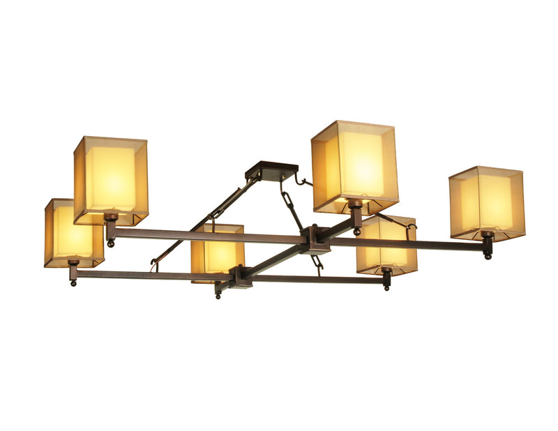 Meyda Tiffany 125067 Six Light Semi-Flushmount, Mahogany Bronze