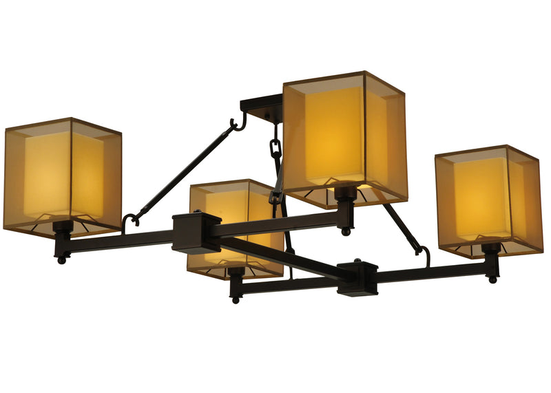 Meyda Tiffany 125076 Four Light Semi-Flushmount, Mahogany Bronze