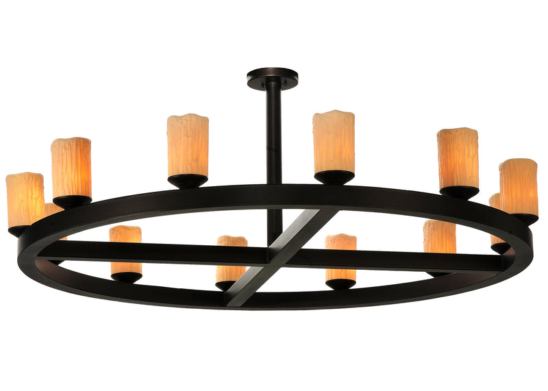 Meyda Tiffany 125078 12 Light Semi-Flushmount, Mahogany Bronze