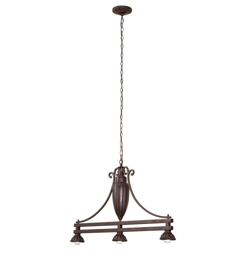 Meyda Tiffany 125111 Three Light Island Pendant, Mahogany Bronze