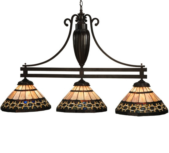 Meyda Tiffany 125111 Three Light Island Pendant, Mahogany Bronze