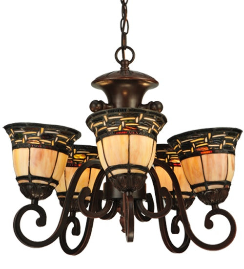 Meyda Tiffany 125117 Five Light Chandelier, Mahogany Bronze