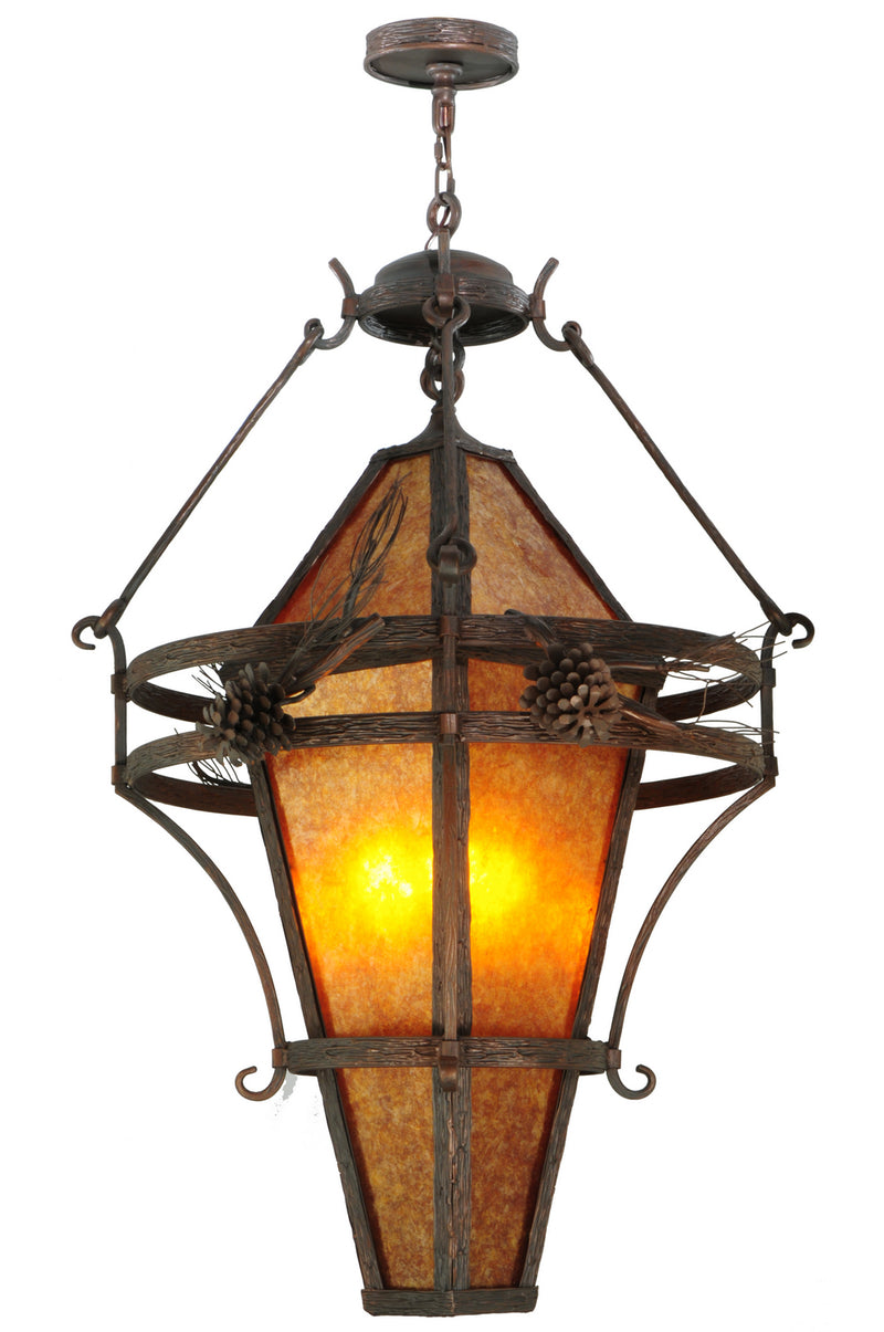Meyda Tiffany 125210 Three Light Pendant, Mahognay Bornze