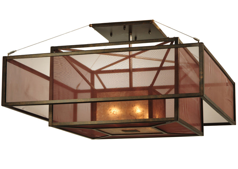 Meyda Tiffany 125236 Four Light Flushmount, Gilded Tobacco