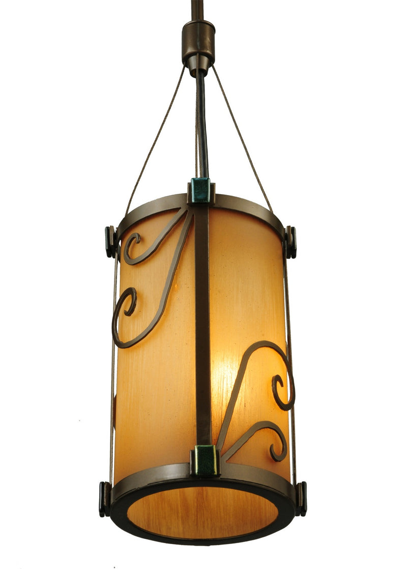 Meyda Tiffany 125507 One Light Mini Pendant, Golden Bronze