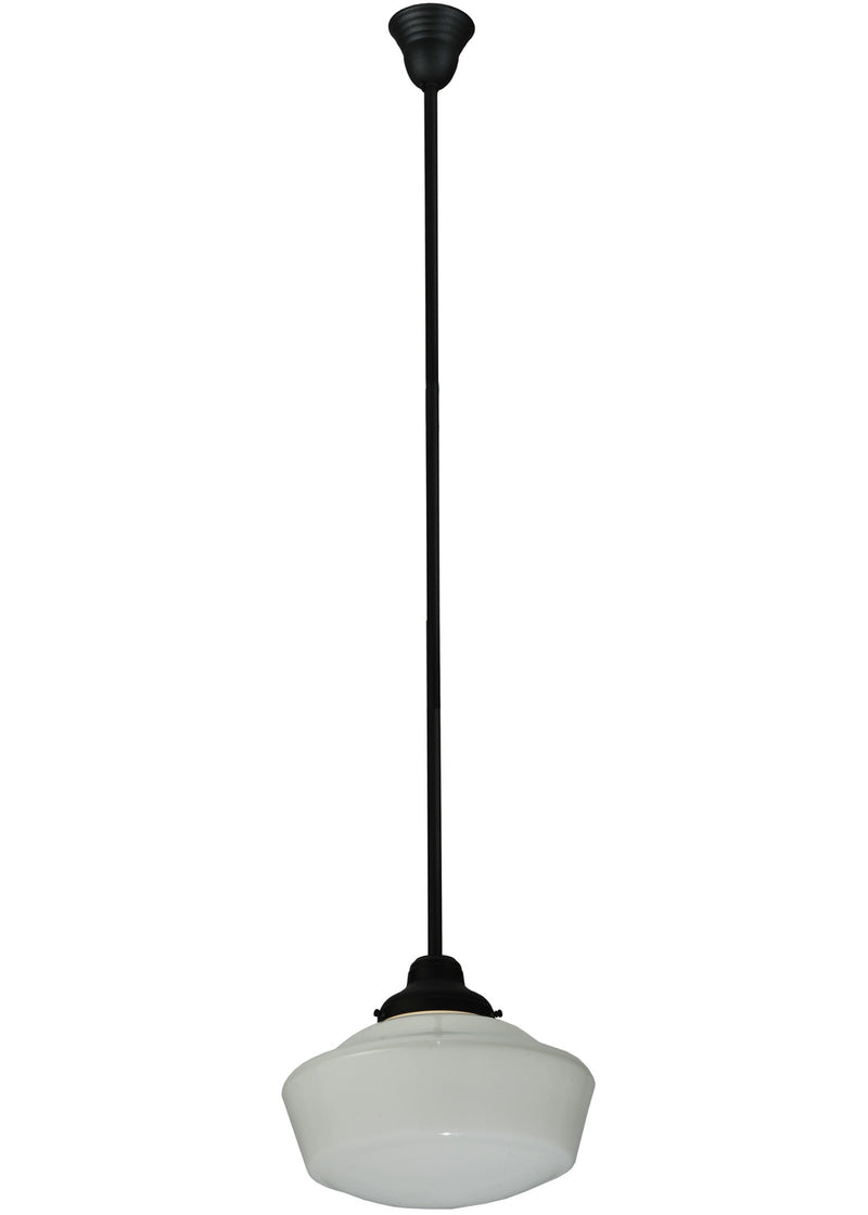 Meyda Tiffany 125621 One Light Pendant, Black Metal
