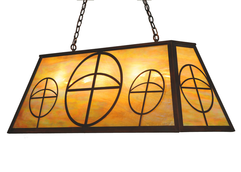 Meyda Tiffany 126125 Nine Light Oblong Pendant, Vintage Copper