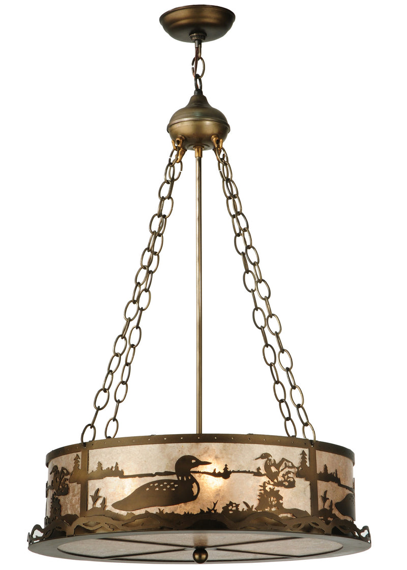 Meyda Tiffany 126145 Four Light Inverted Pendant, Antique Copper