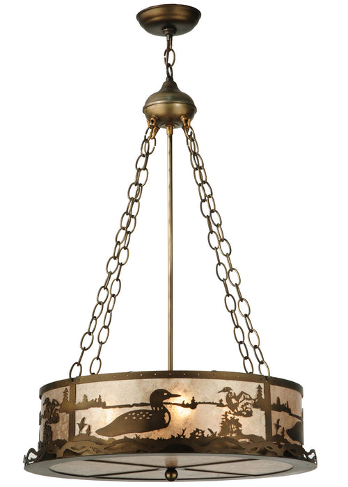 Meyda Tiffany 126145 Four Light Inverted Pendant, Antique Copper