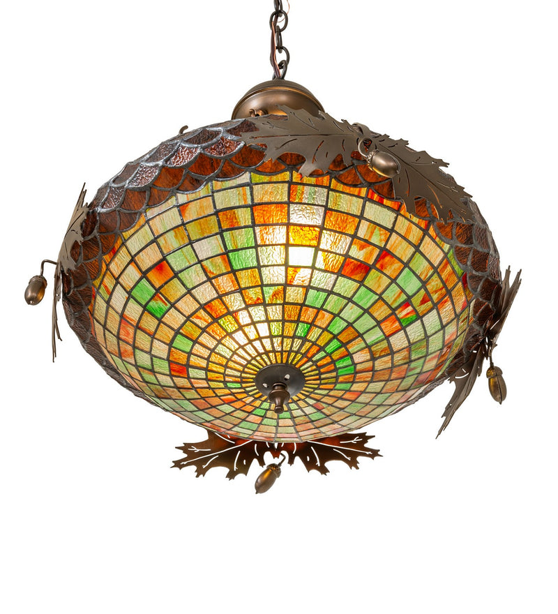 Meyda Tiffany 126286 Two Light Inverted Pendant, Antique Copper