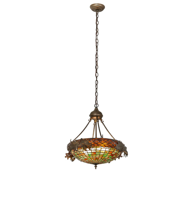 Meyda Tiffany 126286 Two Light Inverted Pendant, Antique Copper