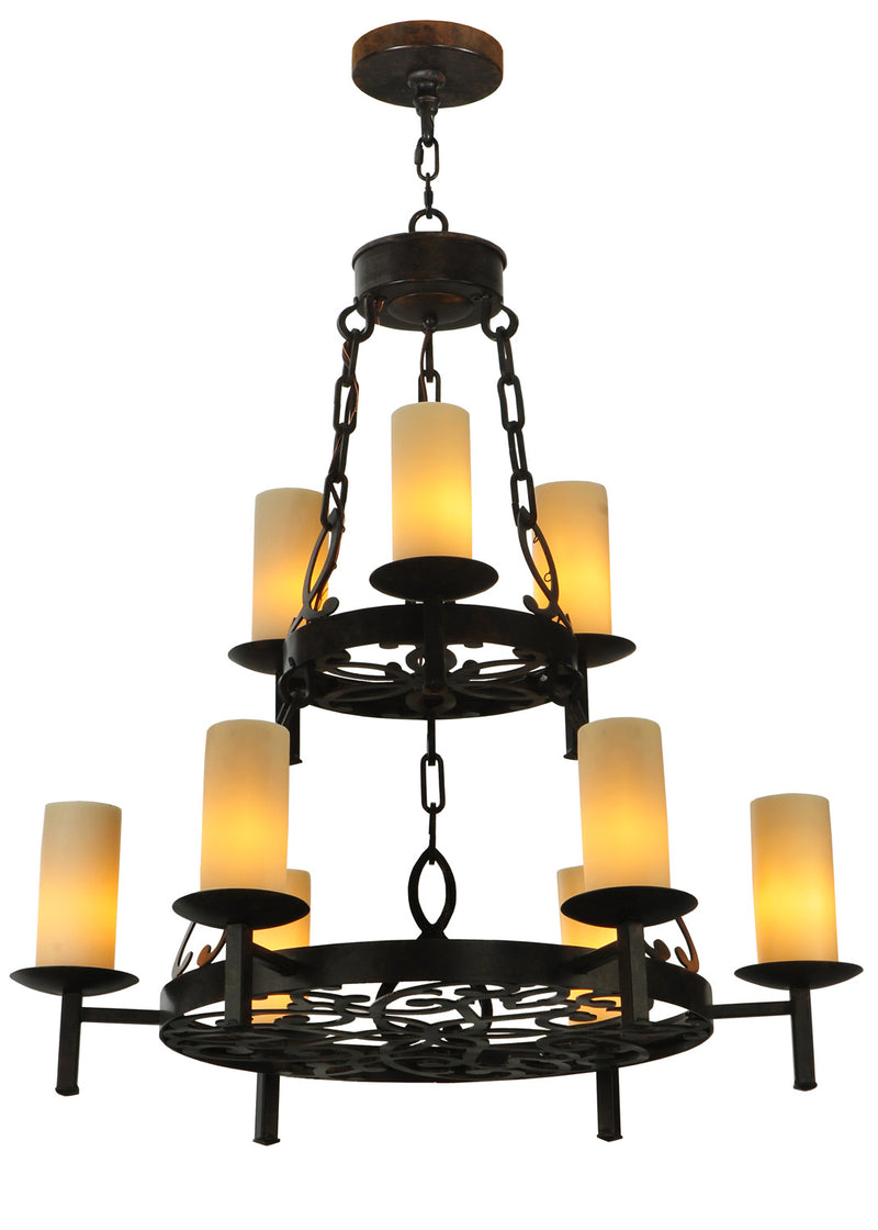 Meyda Tiffany 126503 Nine Light Chandelier, Coffee Bean