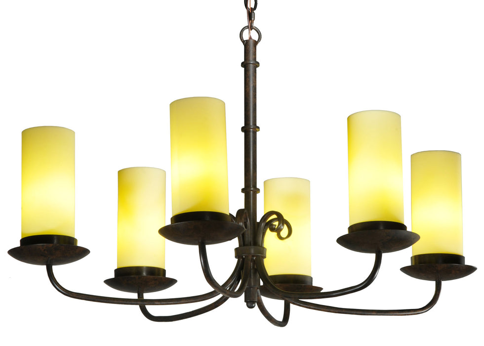 Meyda Tiffany 126616 Six Light Chandelier, Coffee Bean