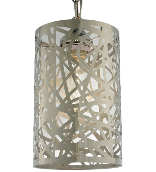 Meyda Tiffany 126757 One Light Mini Pendant, Stainless Steel