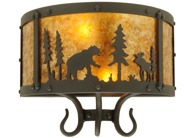 Meyda Tiffany 126762 Two Light Wall Sconce, Old Wrought Iron