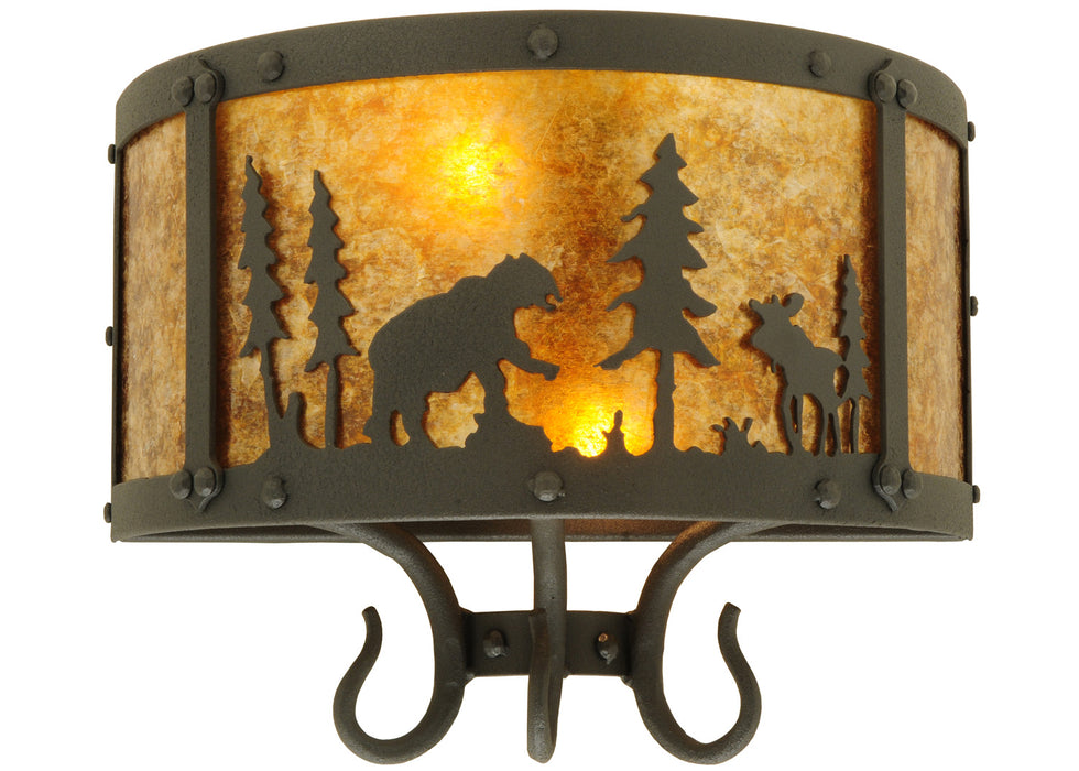 Meyda Tiffany 126762 Two Light Wall Sconce, Old Wrought Iron