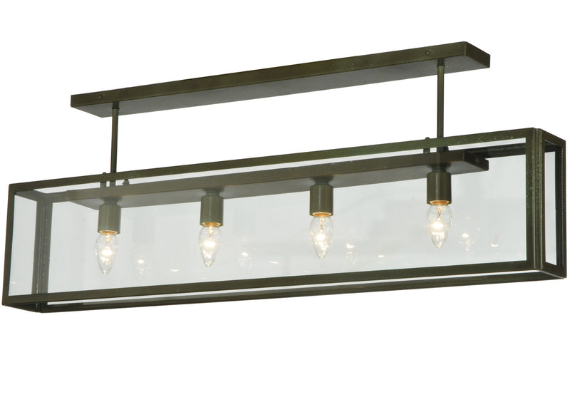 Meyda Tiffany 126931 Four Light Semi-Flushmount, Weathered Brass
