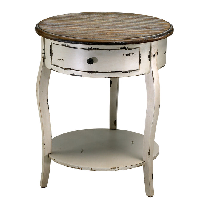 Cyan 02469 Side Table, Distressed White And Gray