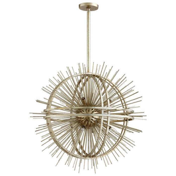 Cyan 06490 Eight Light Pendant, Silver Leaf