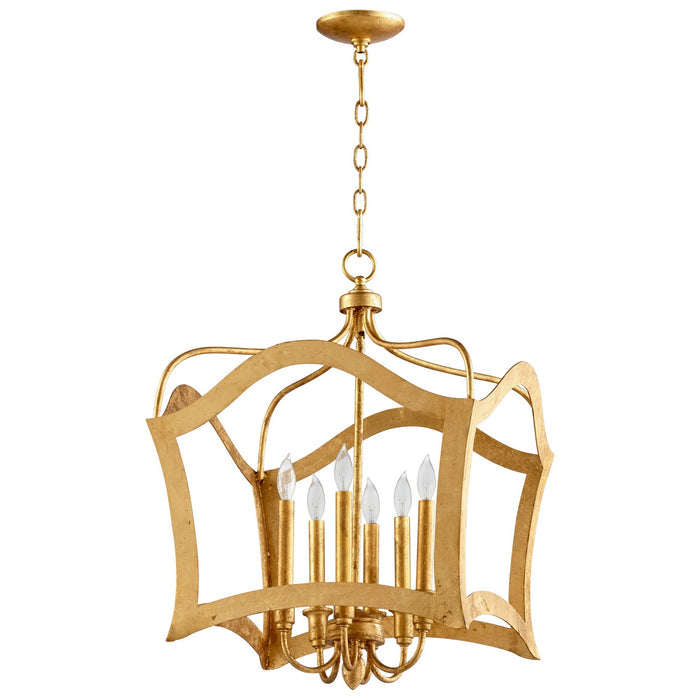 Cyan 06584 Six Light Pendant, Gold Leaf