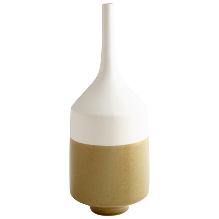 Cyan 06888 Vase, White And Olive Crackle