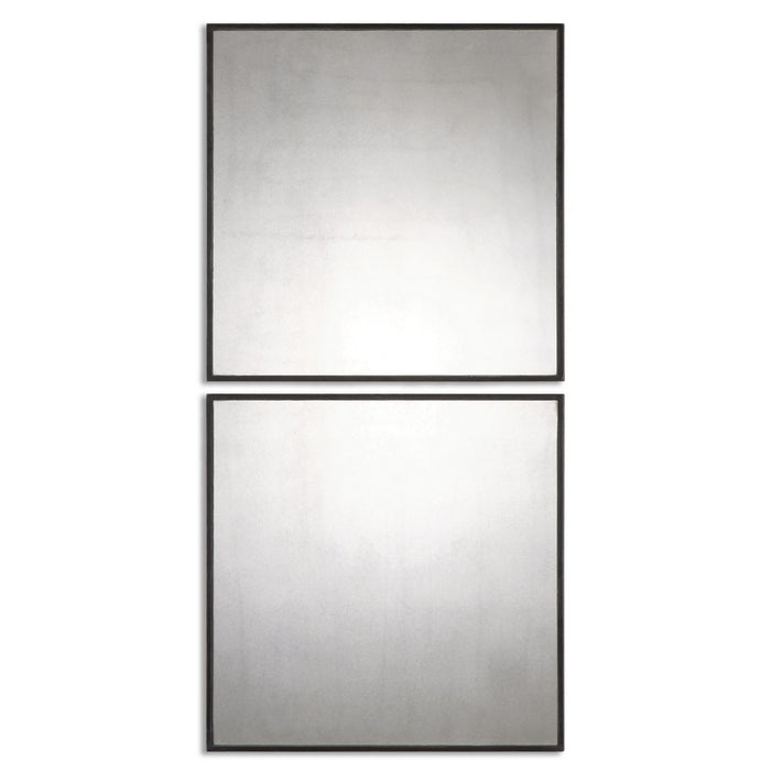 Uttermost 13932 Mirror, Set Of 2, Aged Black w/Red