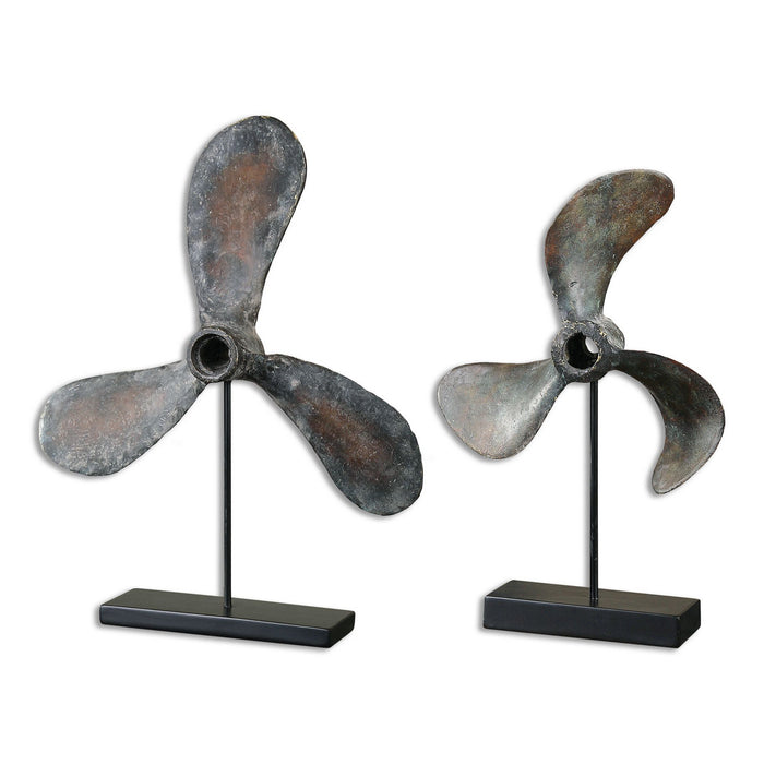 Uttermost 19947 Sculpture, Set/2, Rust Brown w/Green
