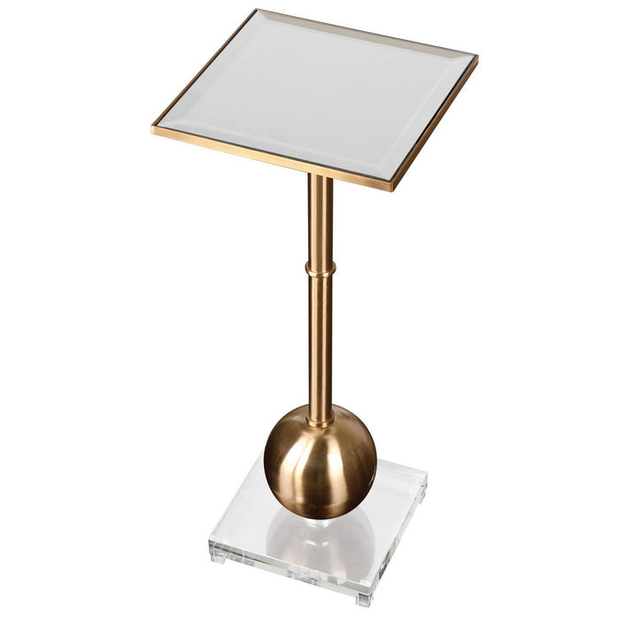 Uttermost 24502 Accent Table, Brushed Brass Metal