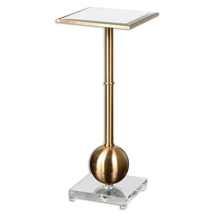 Uttermost 24502 Accent Table, Brushed Brass Metal