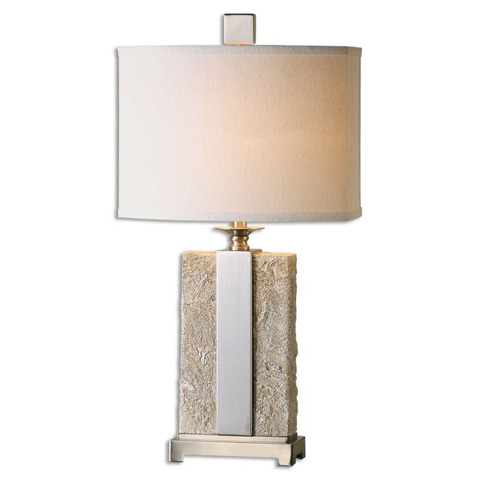 Uttermost 26508-1 One Light Table Lamp, Brushed Nickel