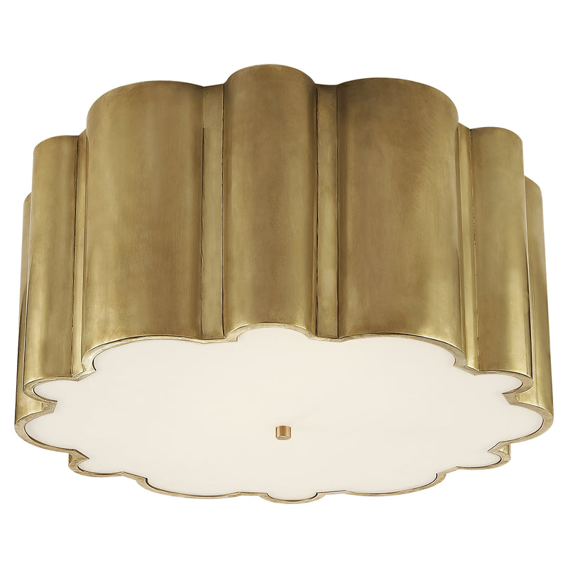 Visual Comfort Signature AH 4021NB-FG Four Light Flush Mount, Natural Brass