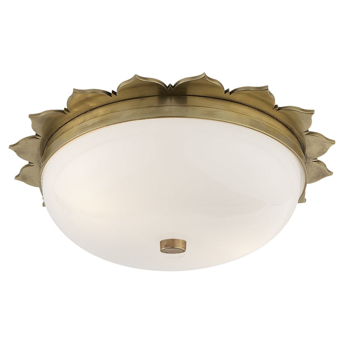 Visual Comfort Signature AH 4029NB-WG Two Light Flush Mount, Natural Brass