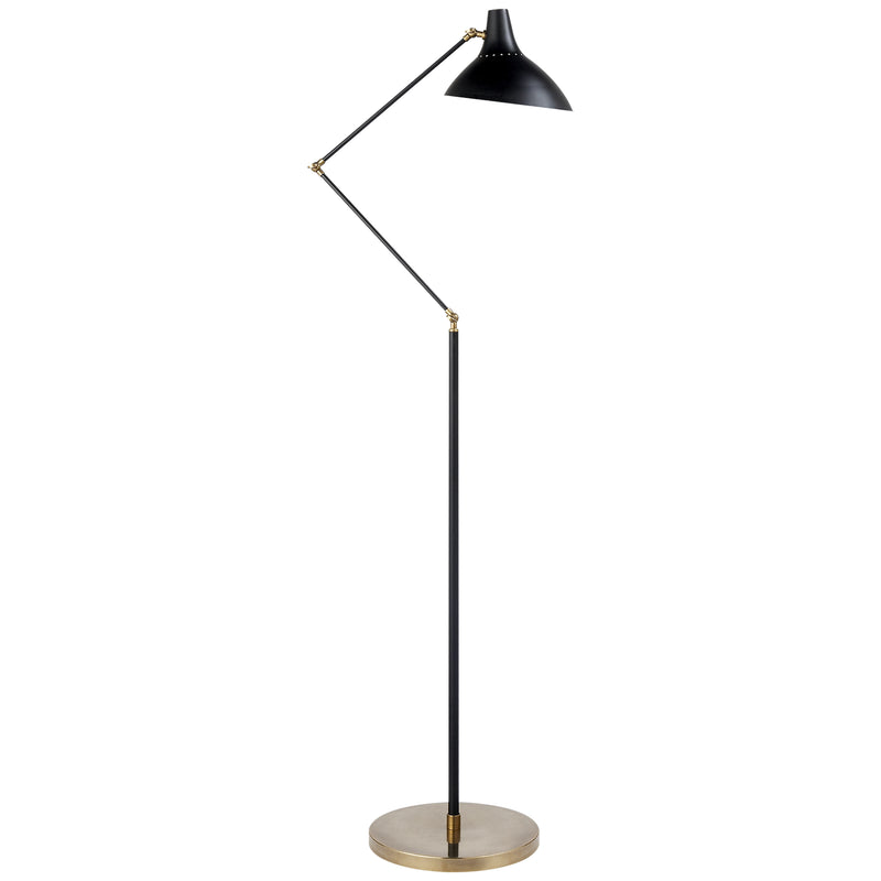 Visual Comfort Signature ARN 1006BLK One Light Floor Lamp, Black and Brass